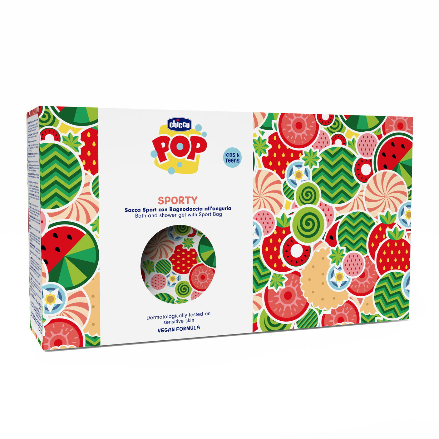 Set Chicco Pop, Gel de Dus cu Aroma Prajitura de Vanilie și Borseta, 300ml, 6ani+