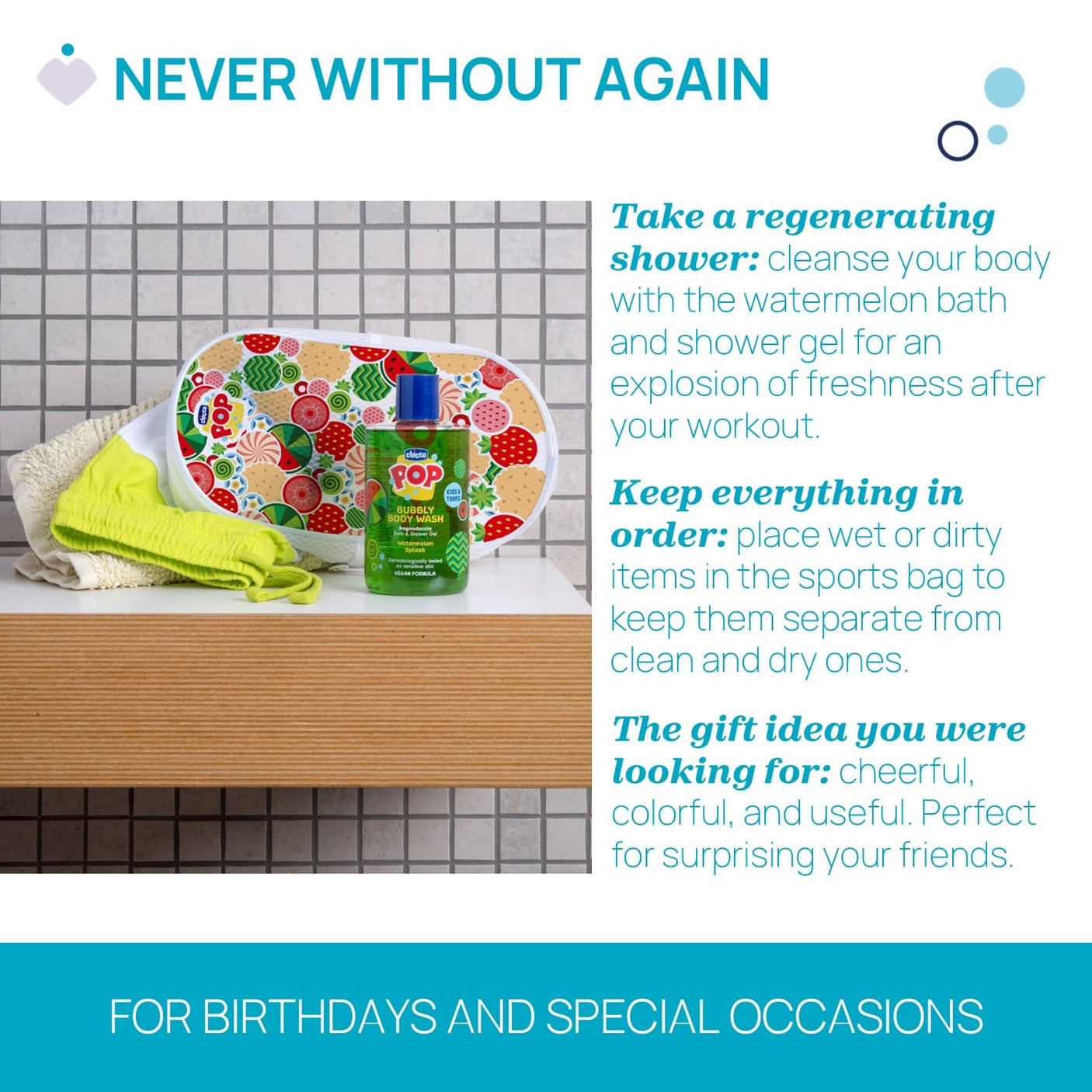 Chicco Îngrijire bebe Set Chicco Pop 1281010-9 | Gel de Dus Aroma Prajitura Vanilie, Borseta, 300ml, 6ani+