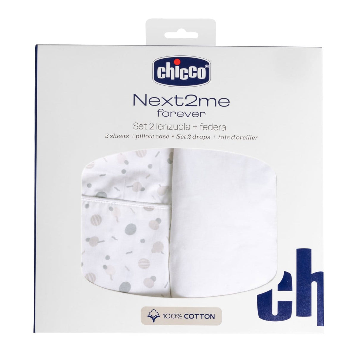 Chicco Puericultură Set Lenjerie Bumbac Chicco Next2Me Forever 0113021-8 | Confetti, 0 Luni+
