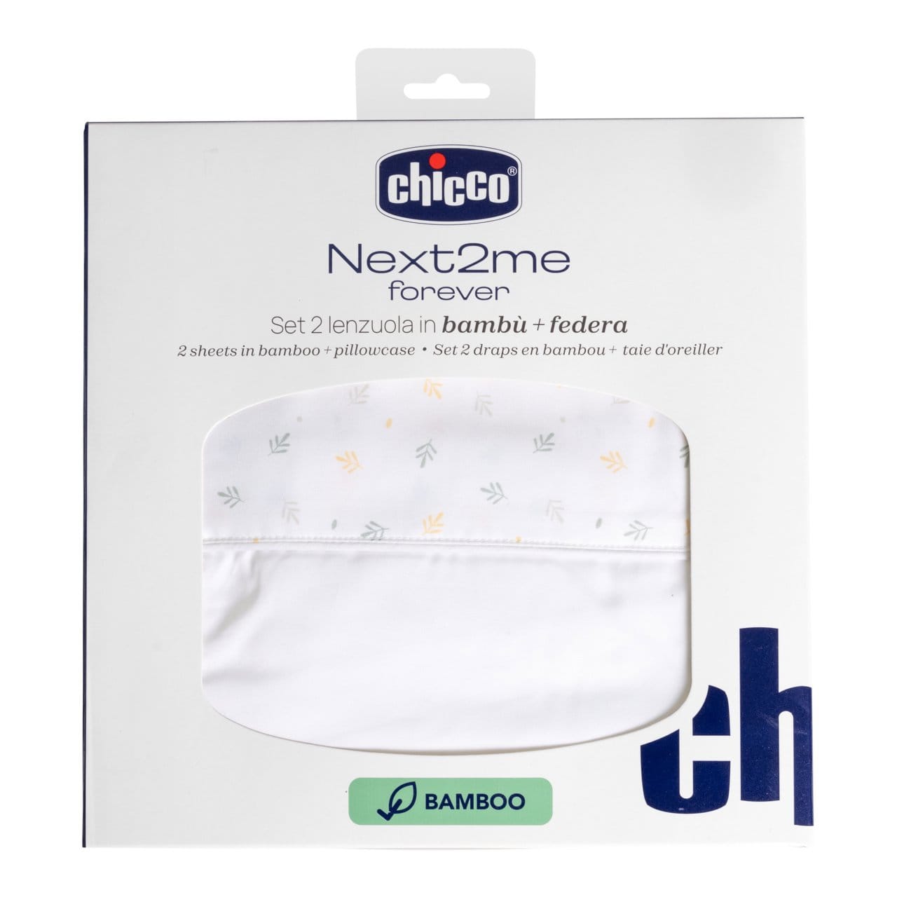 Chicco Puericultură Lenjerie Patut Chicco Next2Me Forever 0112335-8 | Fibra Bambus, Foliage, 0 Luni+