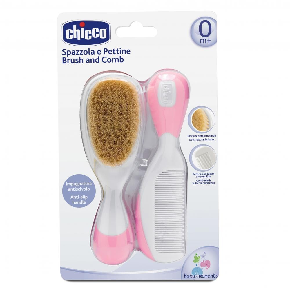 Chicco Îngrijire bebe Set Pieptan si Perie Chicco 06569-7_ROZ | Par Natural, Roz