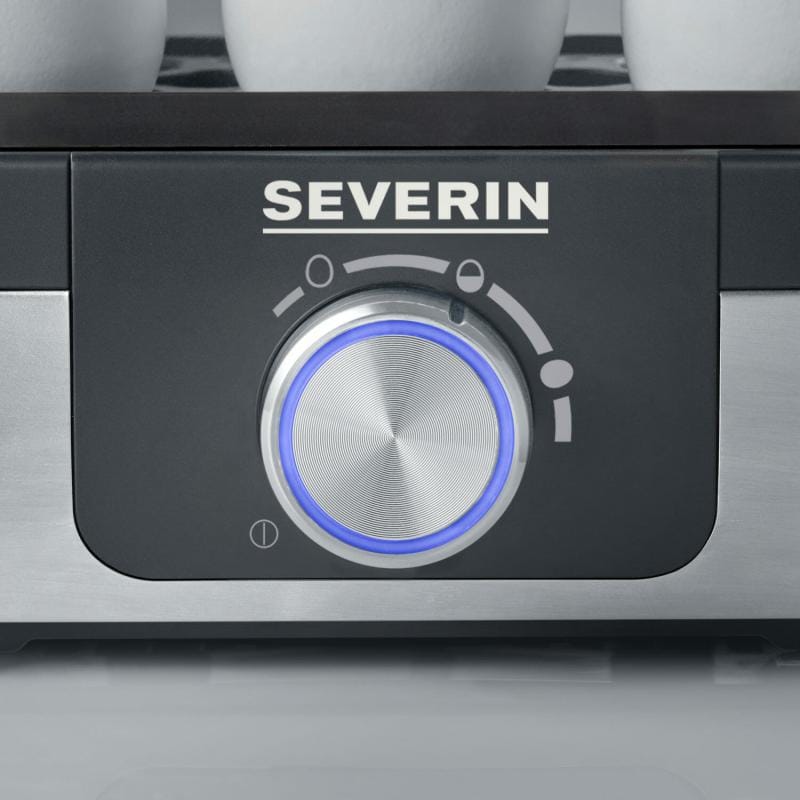 Severin Fierbător de ouă Severin EK 3163, 3 ouă, inox/negru, compact pentru casă și birou