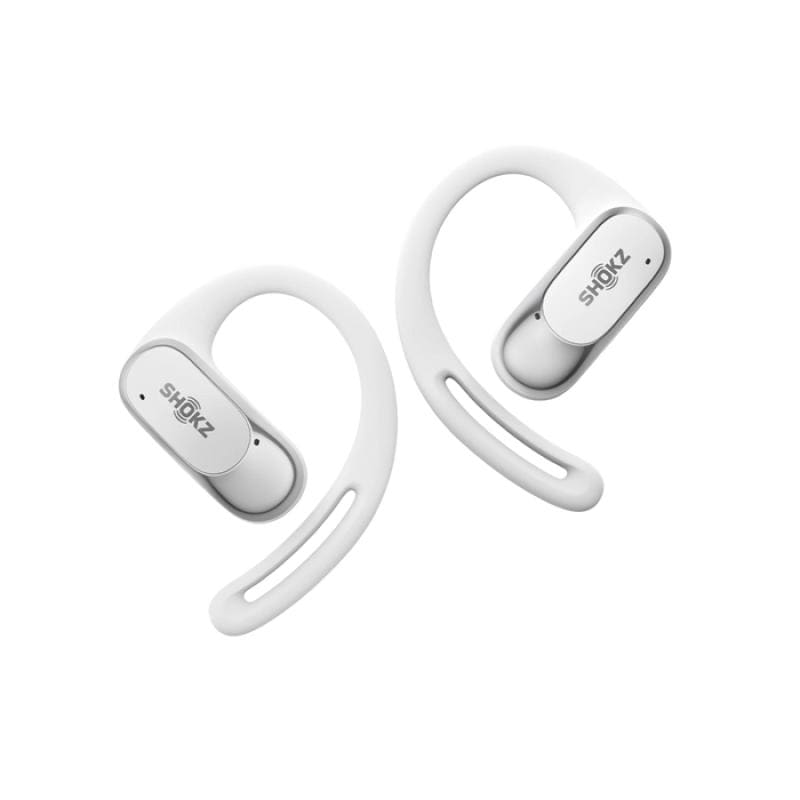 AfterShokz Căști sport wireless Shokz OpenFit T511-ST-WT, design deschis, alb, Bluetooth, pentru alergare și antrenamente