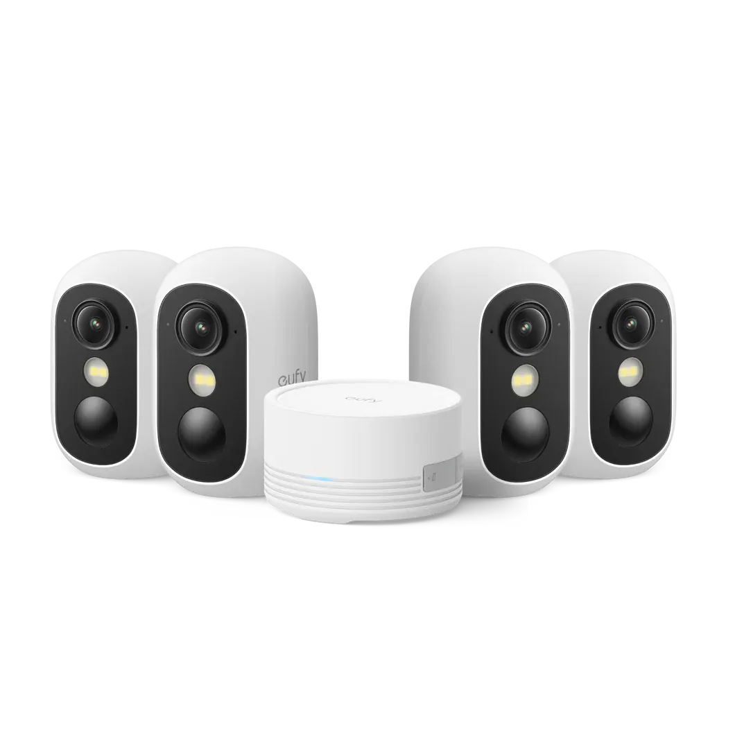 Eufy Camera de supraveghere Camera de supraveghere Eufy E8110425 | Set 4 camere Full HD, IP67, Wireless, Color Night Vision, HomeBase Mini
