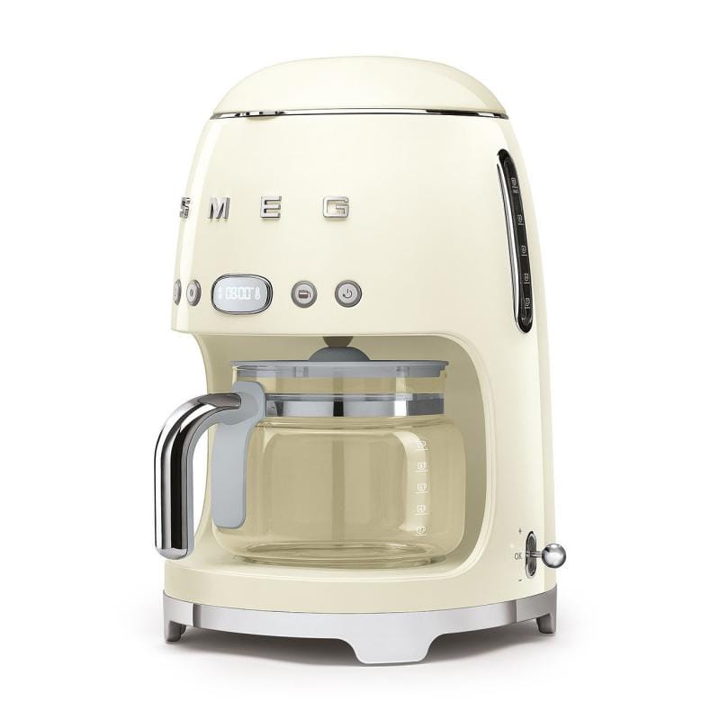 SMEG Cafetieră cu filtru SMEG DCF02CREU, crem, programare automată, carafă din sticlă, menținere la cald, anti-picurare