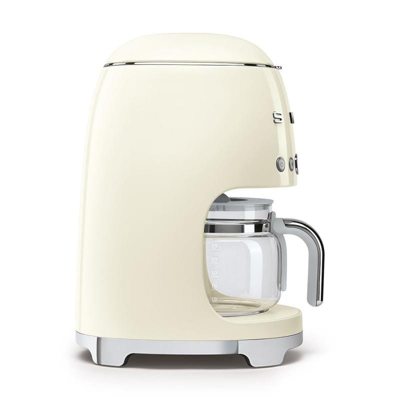 SMEG Cafetieră cu filtru SMEG DCF02CREU, crem, programare automată, carafă din sticlă, menținere la cald, anti-picurare