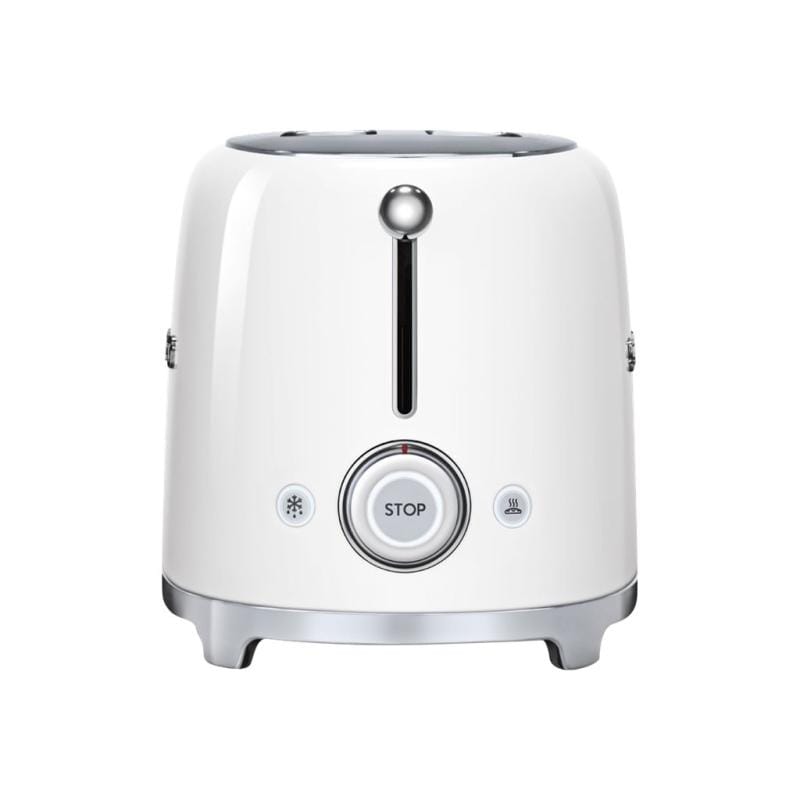 SMEG Prăjitor de pâine SMEG TSF01WHEU, 2 felii, funcții decongelare/reîncălzire, alb, design retro