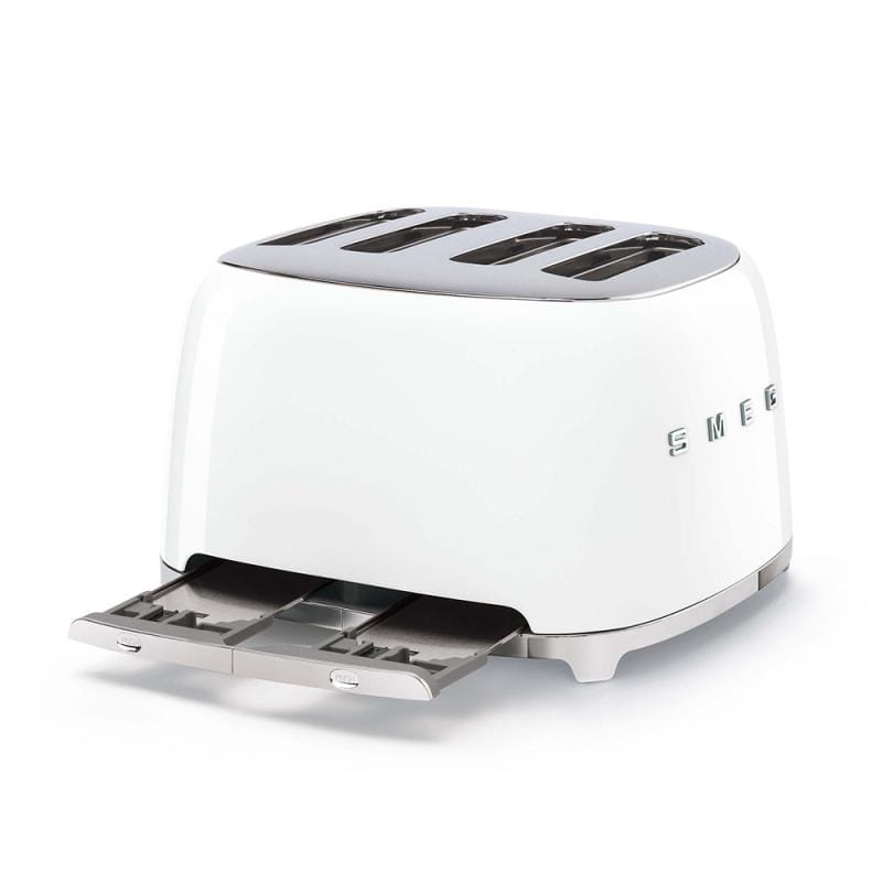 SMEG Prăjitor de pâine SMEG TSF03WHEU, 4 fante, funcții decongelare și reîncălzire, alb, design retro