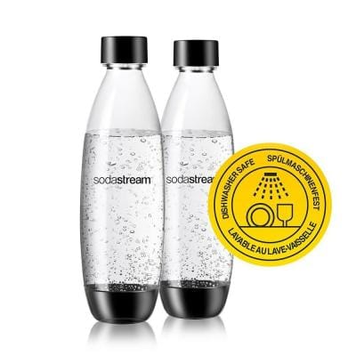 SodaStream Set 2 Sticle Reutilizabile SodaStream Fuse DuoPack, PET 1L, Negru, pentru aparate compatibile SodaStream