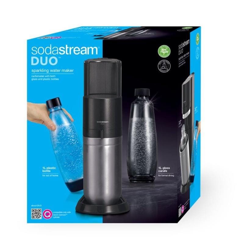 SodaStream Aparat de sifon SodaStream DUO negru, set cu 1 sticlă din sticlă și 1 sticlă PET