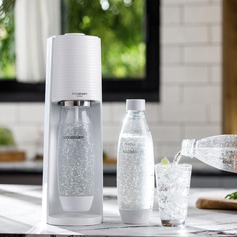 SodaStream Aparat carbogazificare SodaStream Terra alb QC, cu cilindru CO2 și sticlă PET 1L (1012811410)