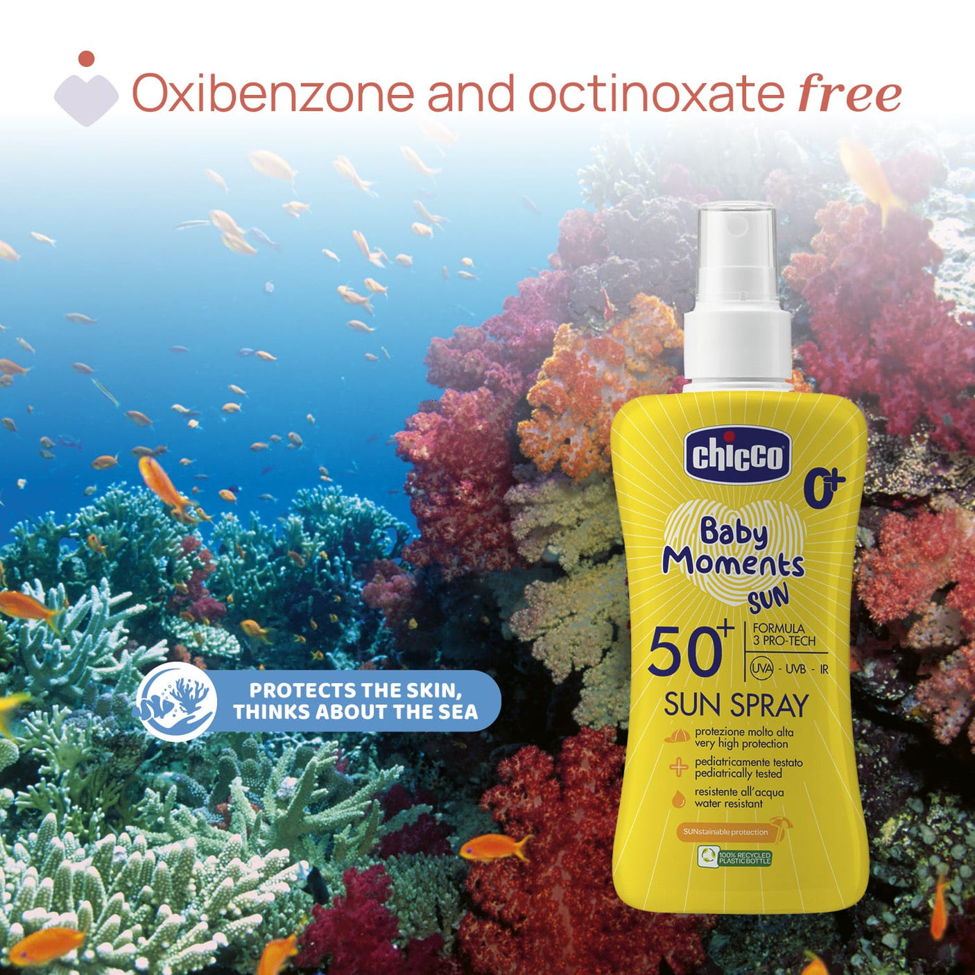 Chicco Puericultură Spray Protectie Solara Chicco Baby Moments 11260-9 | SPF 50+, 150ml, 0 Luni+