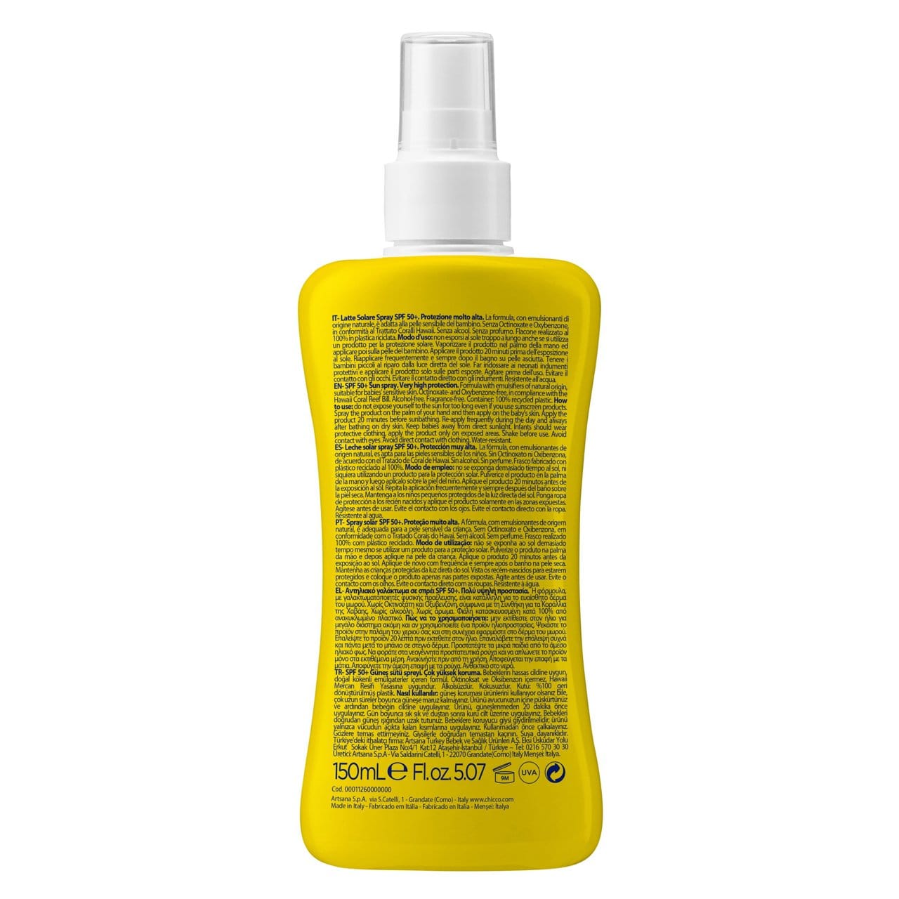 Chicco Puericultură Spray Protectie Solara Chicco Baby Moments 11260-9 | SPF 50+, 150ml, 0 Luni+