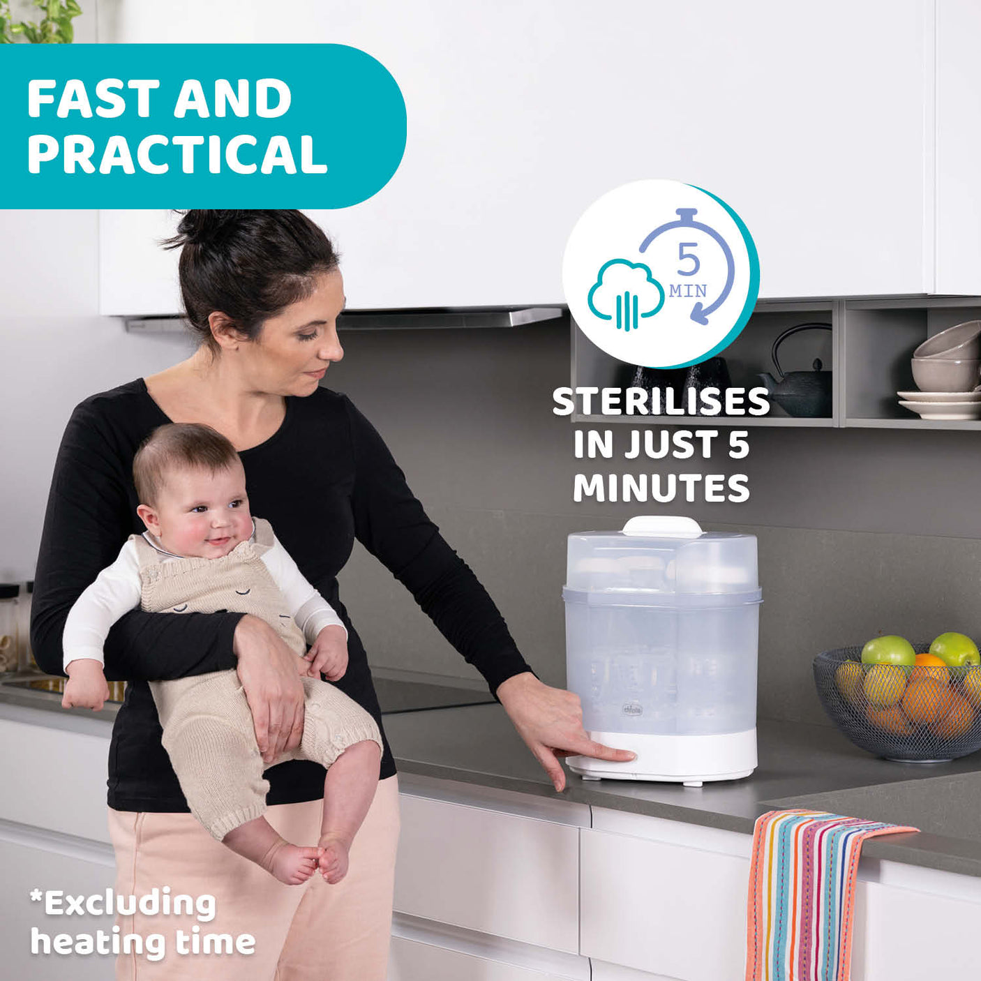 Chicco Alimentație bebe Sterilizator Electric Chicco 0739110-7 | Aburi, 3 in 1, 0luni+