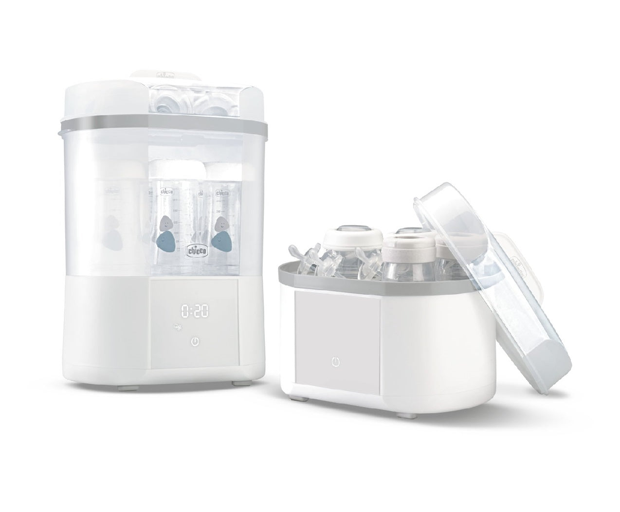 Sterilizator Electric Digital Chicco cu Uscator Biberoane și Accesorii Mici, 0luni+