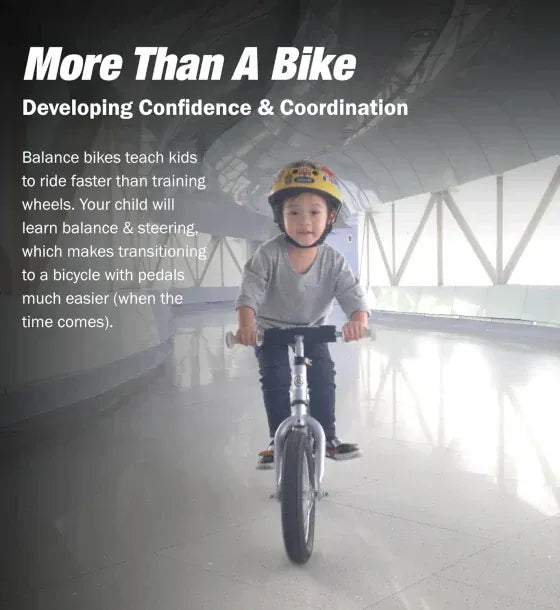 Strider Bicicleta fara pedale Strider 12 Pro Balance pentru copii intre 2 si 5 ani Argintiu