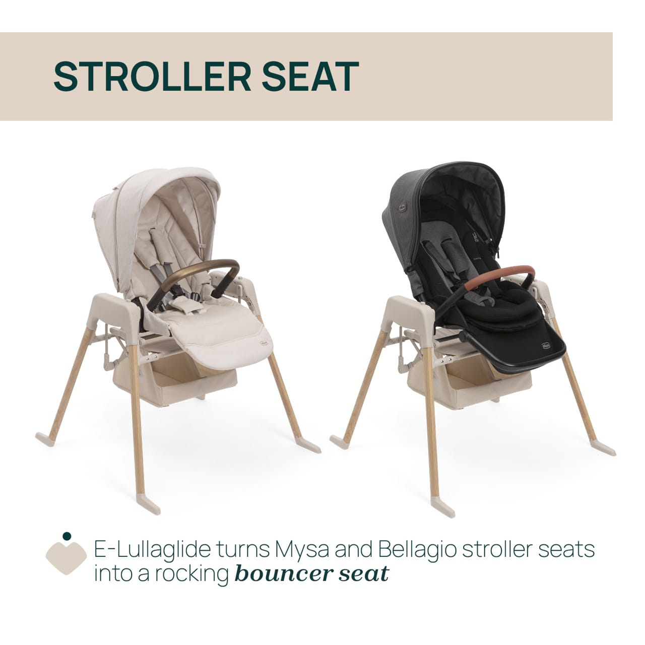 Chicco Puericultură Suport Electronic cu Leganare Chicco E-lullaglide 8717139-8 | 0 Luni+, Natural, Compatibil Scoica Kory Plus