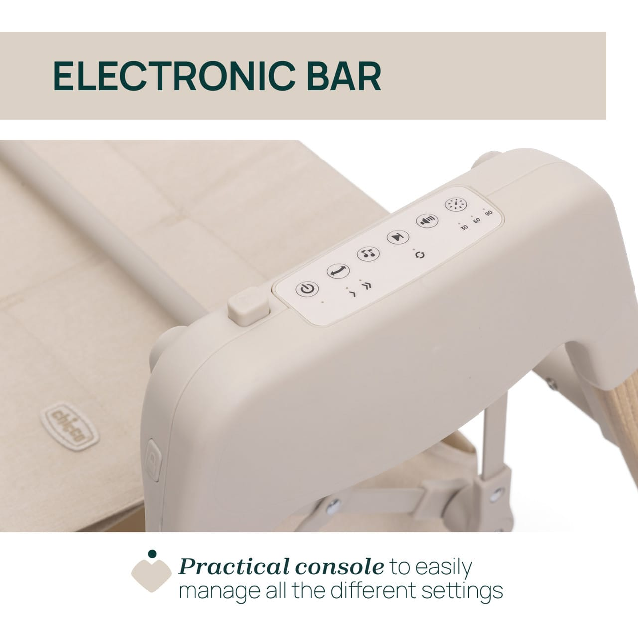 Chicco Puericultură Suport Electronic cu Leganare Chicco E-lullaglide 8717139-8 | 0 Luni+, Natural, Compatibil Scoica Kory Plus