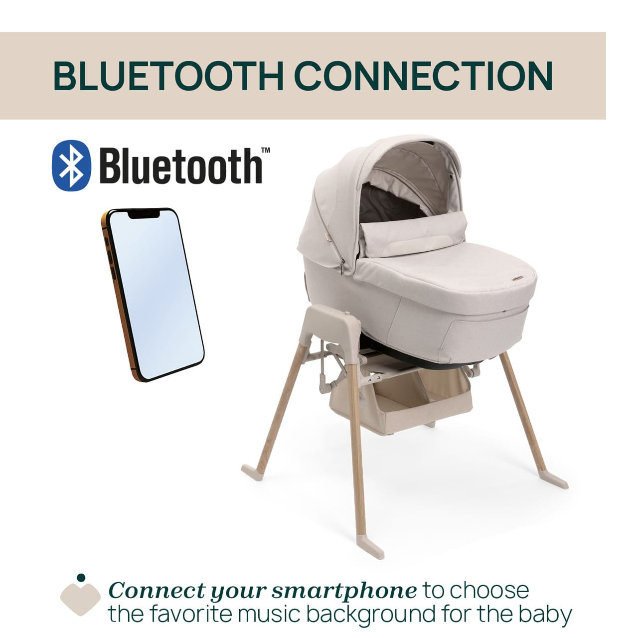Chicco Puericultură Suport Electronic cu Leganare Chicco E-lullaglide 8717139-8 | 0 Luni+, Natural, Compatibil Scoica Kory Plus