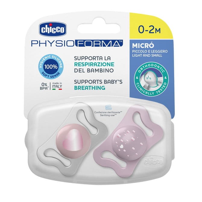 Chicco Alimentație bebe Suzeta Chicco Physioforma Micro 75126-7_PINK | 2 Bucati, Pink, 0-2 Luni