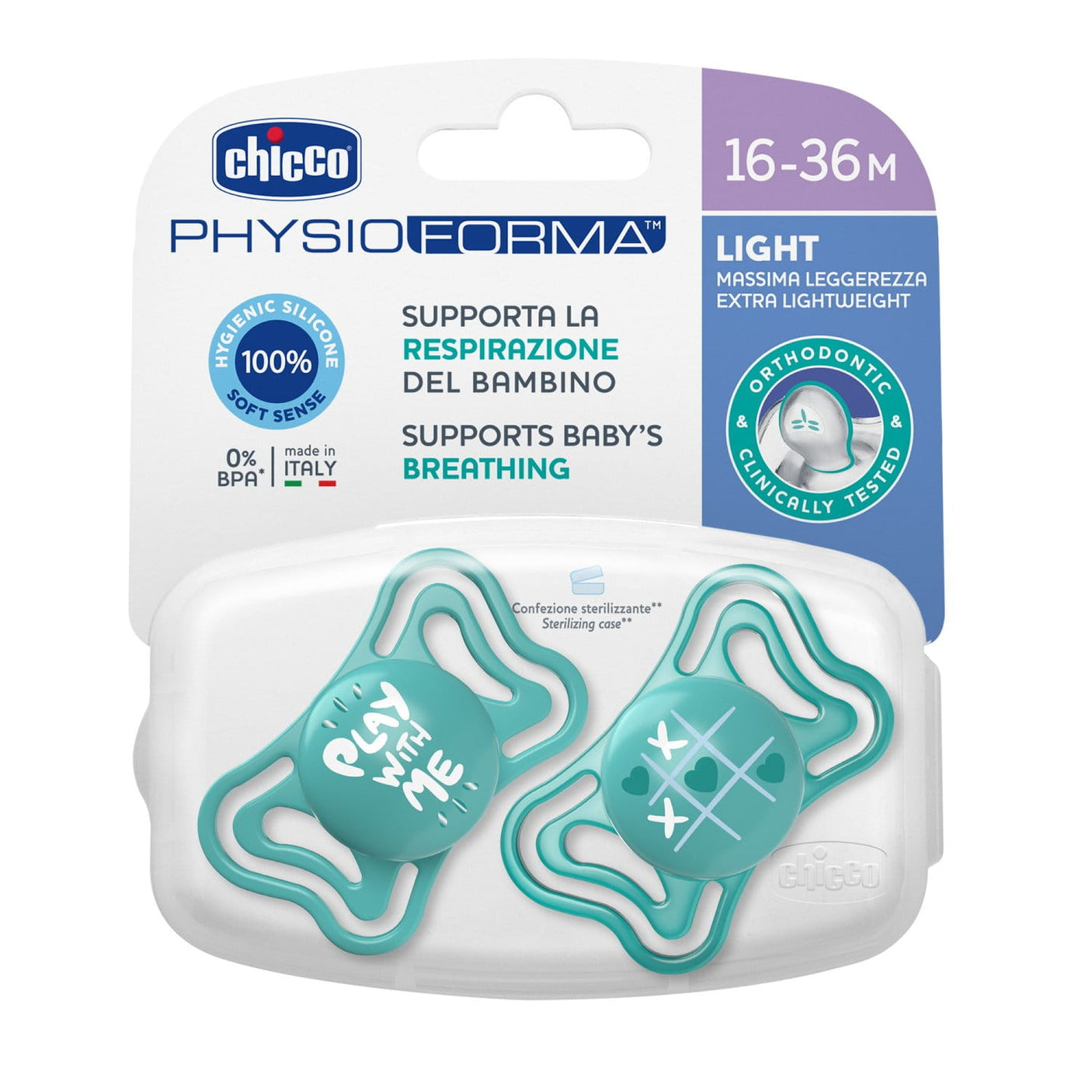 Chicco Alimentație bebe Suzeta Chicco Physioforma Light 7103921-7 | 2buc, Bleu, 16-36luni