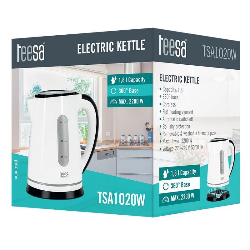 Teesa Fierbator Fierbător Teesa TSA1020W | 2200W, 1.8L, 2, Alb