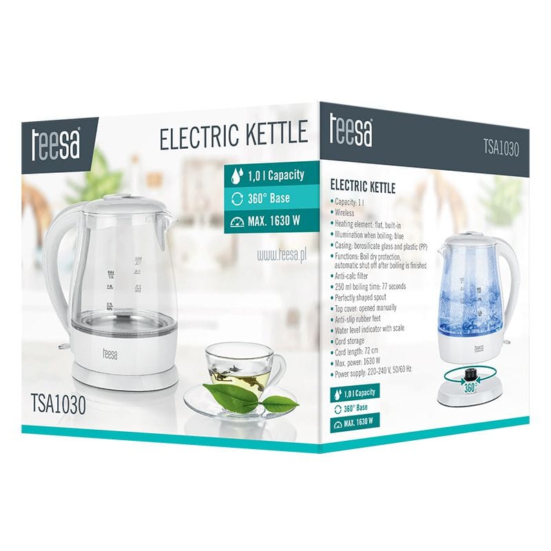 Teesa Fierbator Fierbător Teesa TSA1030 | 1630W, 1L, 72cm, 240V, Alb