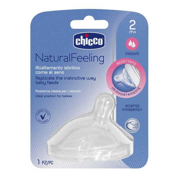 Chicco Alimentație bebe Tetina Chicco Natural Feeling 81023-7 | Flux Mediu, Silicon, 2luni+