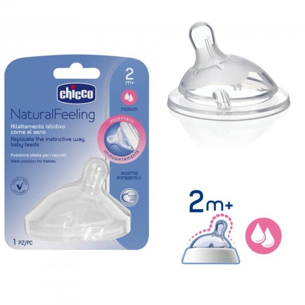 Chicco Alimentație bebe Tetina Chicco Natural Feeling 81023-7 | Flux Mediu, Silicon, 2luni+