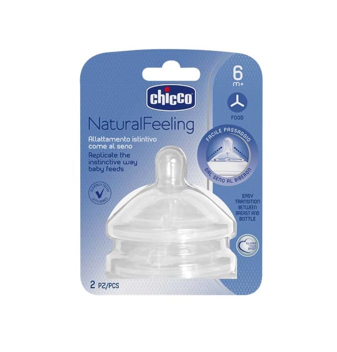 Chicco Alimentație bebe Tetina Chicco Step Up 8105720-7 | 6 luni+, Hrana Groasa, 2 buc