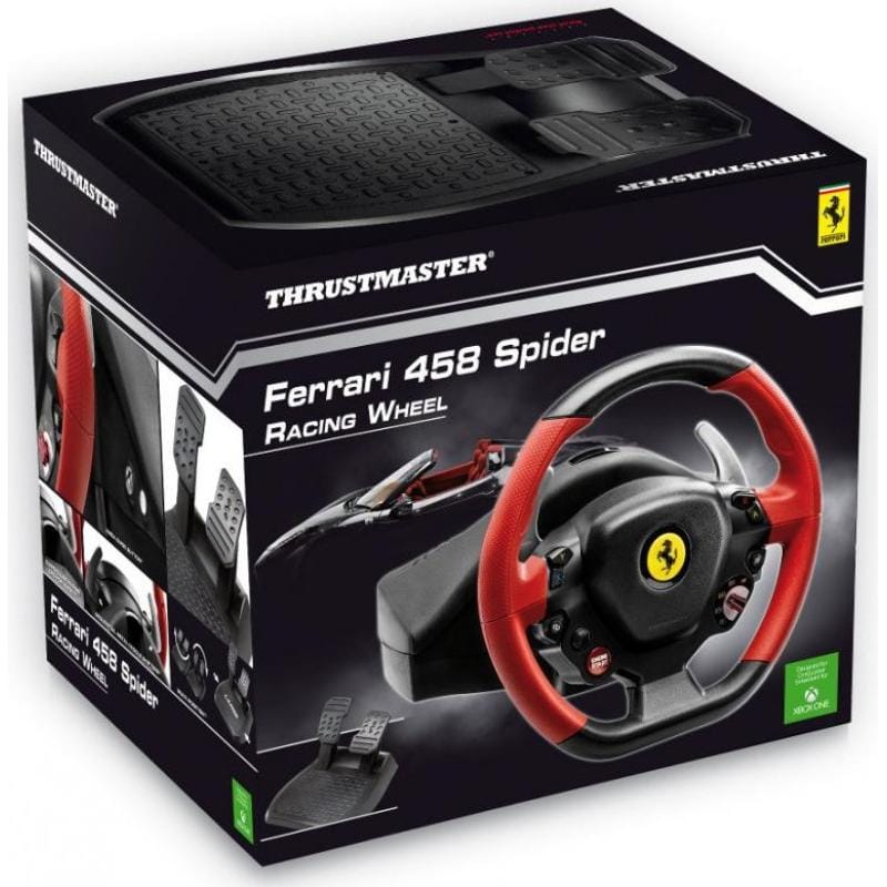 Trustmaster Volan Gaming Thrustmaster Ferrari 458 Spider pentru Xbox One, cu Pedale, Rotatie 240°, Auto-Centrare (4460105)