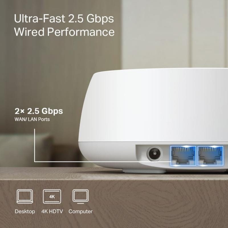 TP-Link Sistem Mesh Wi‑Fi TP‑Link Deco BE25, pachet 2 unități, acoperire extinsă, conexiune stabilă pentru locuință