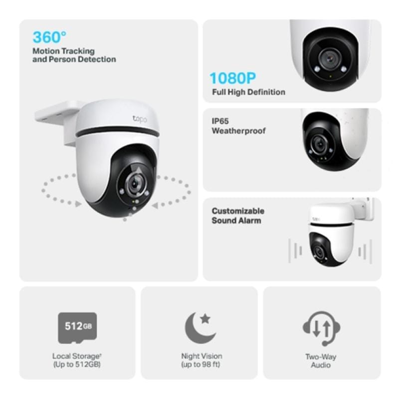 TP-Link Cameră de supraveghere IP TP-Link TC40, Wi‑Fi, vedere nocturnă, detecție mișcare, audio bidirecțional, acces din aplicație