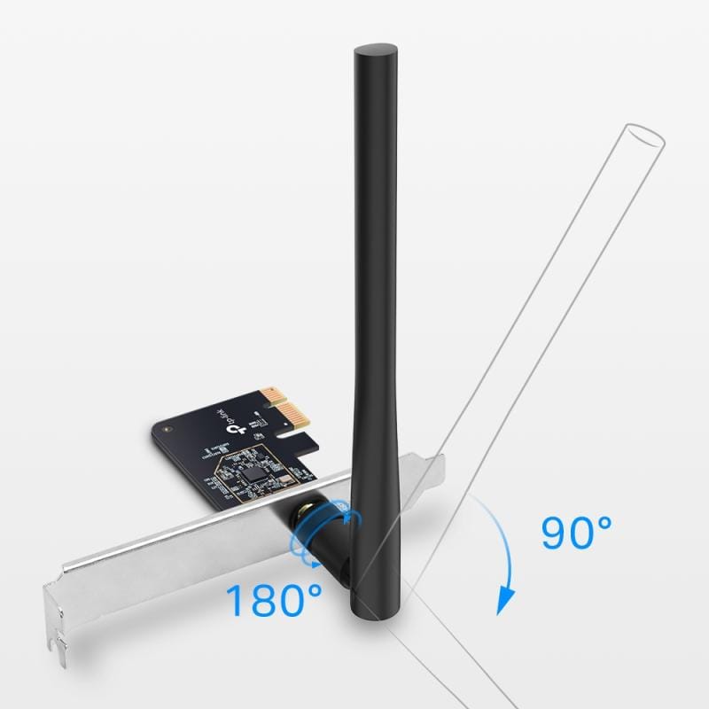 TP-Link Placă de rețea Wi‑Fi internă TP‑LINK Archer T2E pentru PC desktop, adaptor PCIe, dual band 2.4/5 GHz