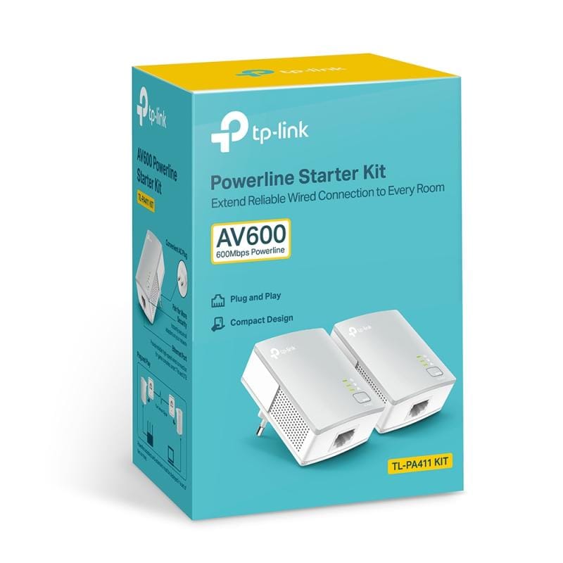 TP-Link Kit adaptoare Powerline TP-Link TL-PA411 KIT, extindere rețea prin priză, Plug & Play, 2 buc.
