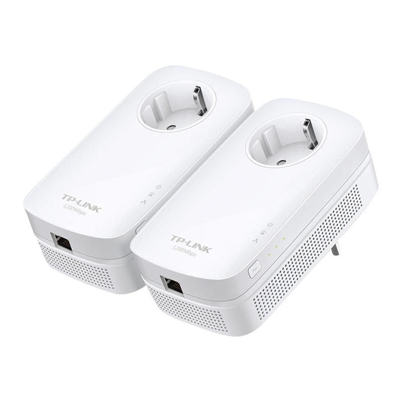 TP-Link Kit adaptoare Powerline TP-Link TL-PA8010P, AV1200, 2x Gigabit, priză passthrough, extindere internet prin rețeaua electrică