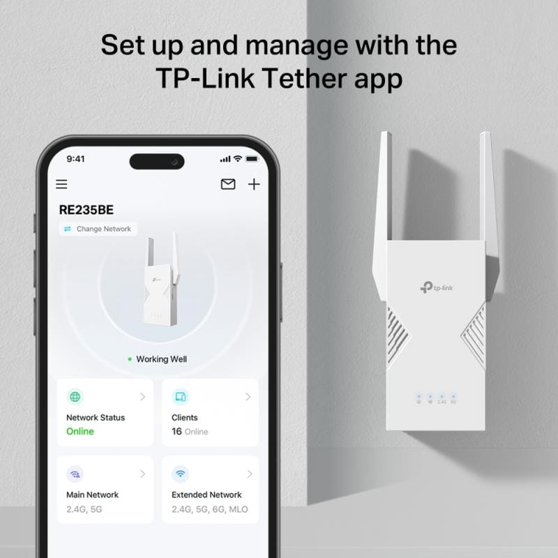 TP-Link Amplificator semnal Wi-Fi Repetor Wi-Fi TP-Link RE235BE | Dual Band, Instalare Rapida, Compatibil Universal