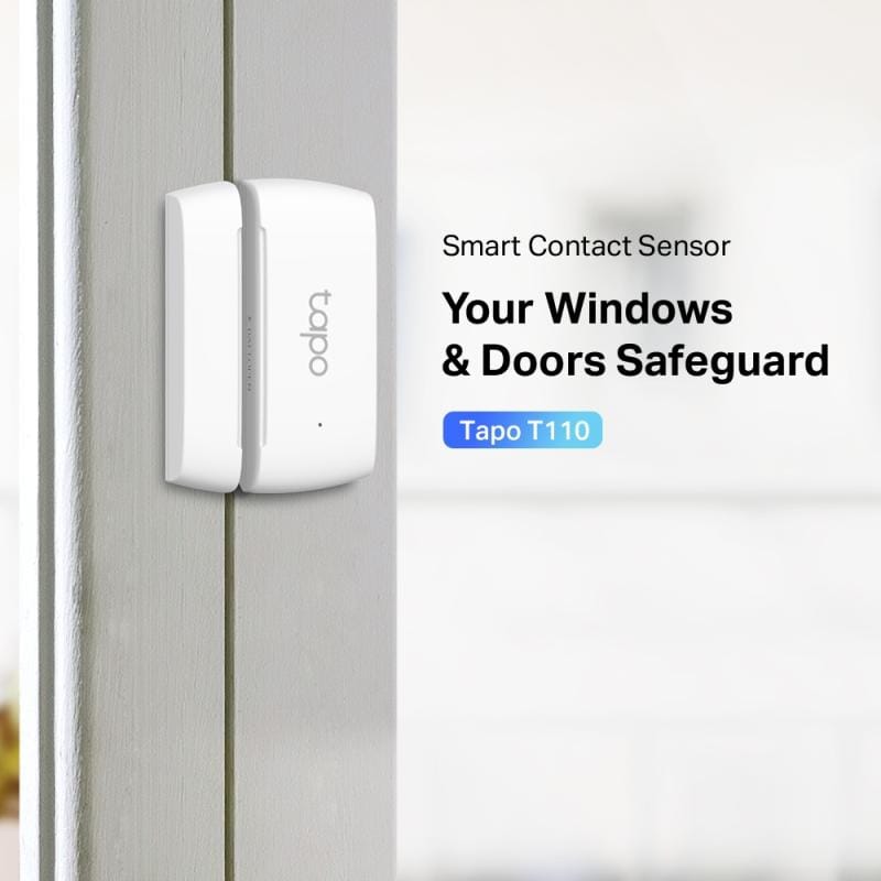 TP-Link Senzor inteligent contact ușă/fereastră TP-Link Tapo T110, notificări în aplicație, necesită hub Tapo