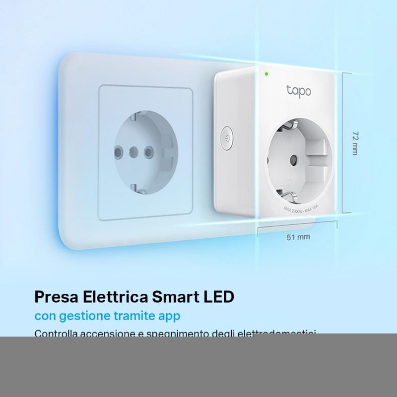 TP-Link Priză inteligentă TP-Link Tapo P100 Wi‑Fi, control prin aplicație, programare/temporizator, 1 bucată