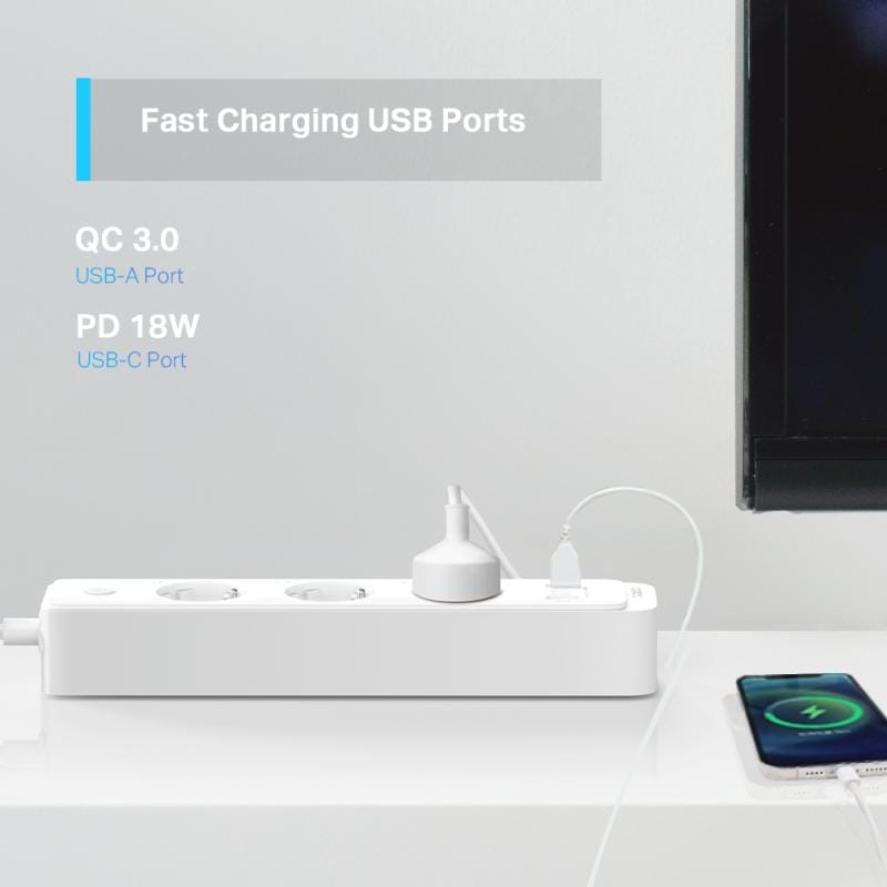 TP-Link Accesorii smart home Priza multipla smart TP-Link Tapo P300 143344 | Wi-Fi, Control individual, Alexa, Google Assistant