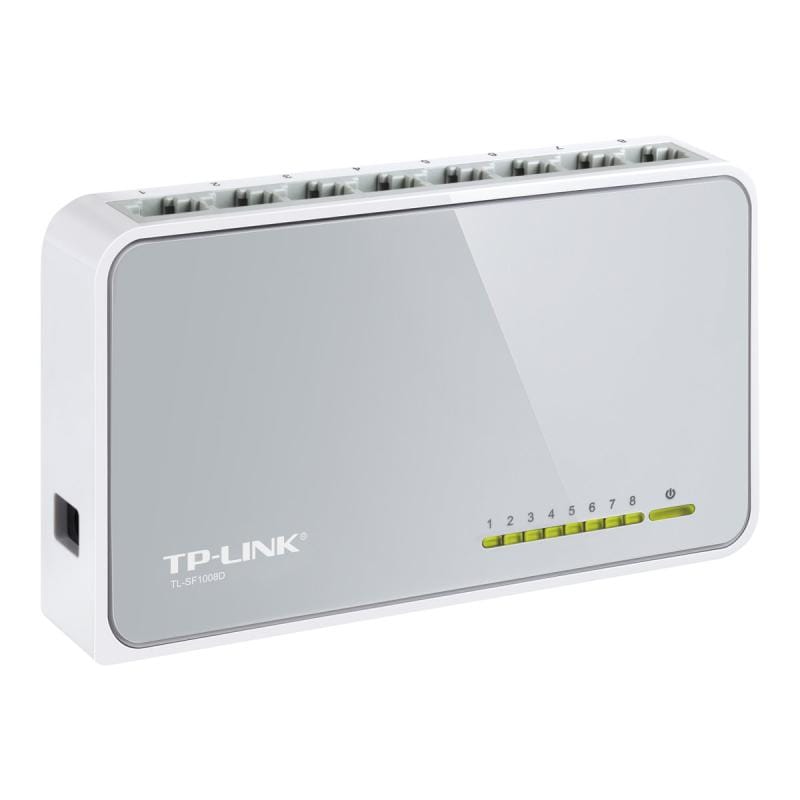 TP-Link Switch TP-Link TL-SF1008D 8 Porturi Fast Ethernet 10/100 Mbps, Plug-and-Play, Compact pentru Birou și Acasă