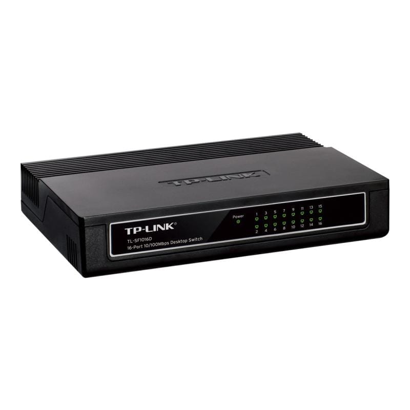 TP-Link Switch TP-Link TL-SF1016D, 16 porturi Fast Ethernet 10/100 Mbps, Plug & Play, design compact, silent