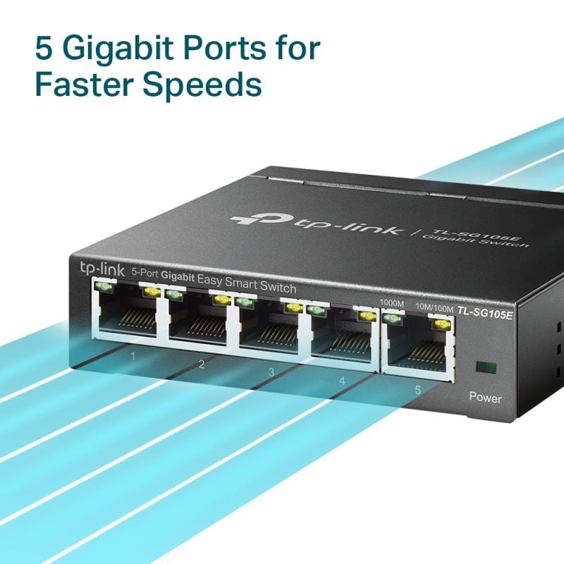 TP-Link Switch Switch TP-Link TL-SG105E | 5 porturi Gigabit, Managed, Desktop