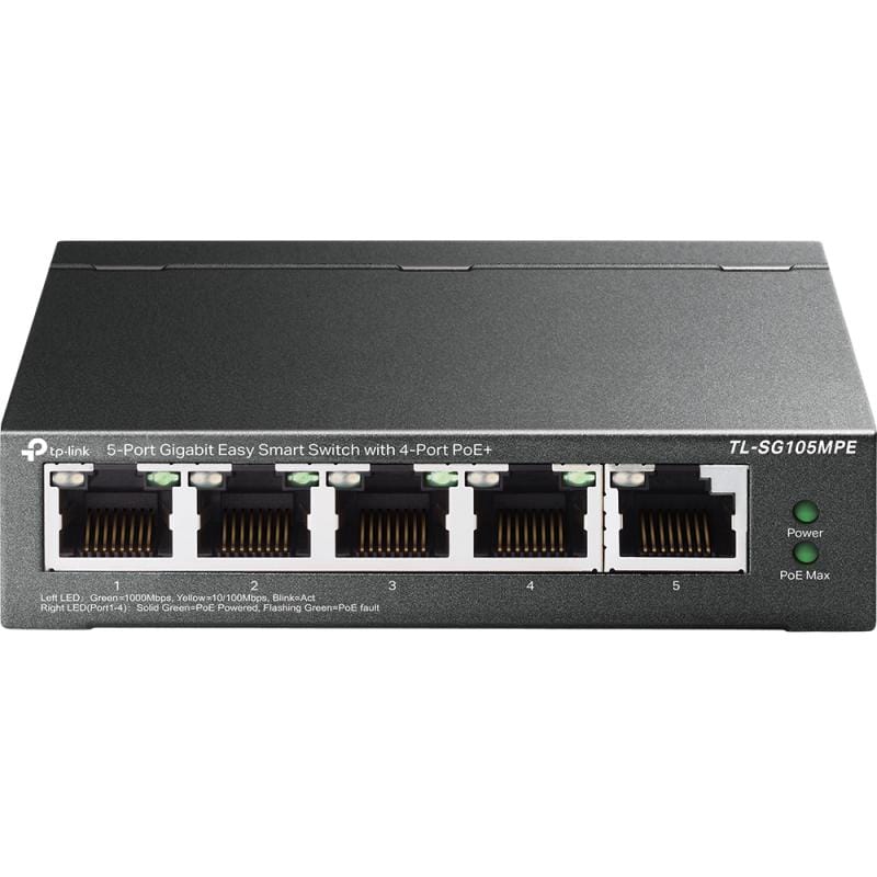 TP-Link Switch TP-Link TL-SG105MPE, 5 porturi Gigabit RJ45 10/100/1000 Mbps, desktop, carcasă metalică