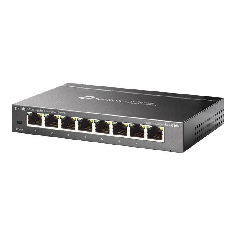 TP-Link Switch TP-Link TL-SG108E cu 8 Porturi Gigabit Ethernet, Compact pentru Birou și Acasă