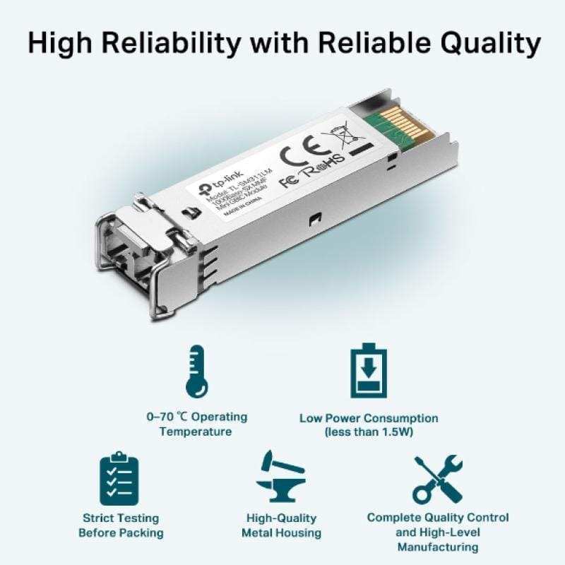 TP-Link Transceiver SFP TP-Link SM311LM MiniGBIC, 1000 Mbps, single-mode, 1310 nm, conector LC, hot-pluggable