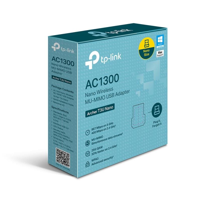 TP-Link Adaptor Wi‑Fi USB Nano TP‑Link Archer T3U Nano, Dual Band AC1300 pentru PC/Laptop