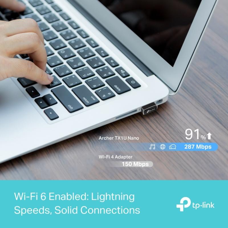 TP-Link Adaptor retea Adaptor Wi-Fi USB TP-Link Archer TX1U | Nano, Wireless, PC si Laptop