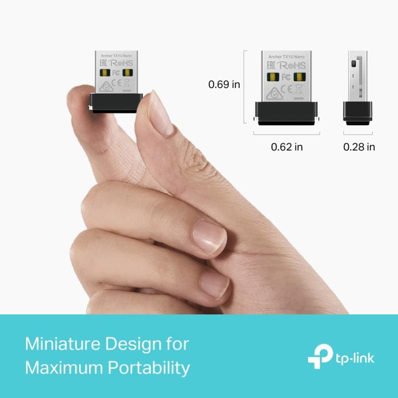 TP-Link Adaptor retea Adaptor Wi-Fi USB TP-Link Archer TX1U | Nano, Wireless, PC si Laptop