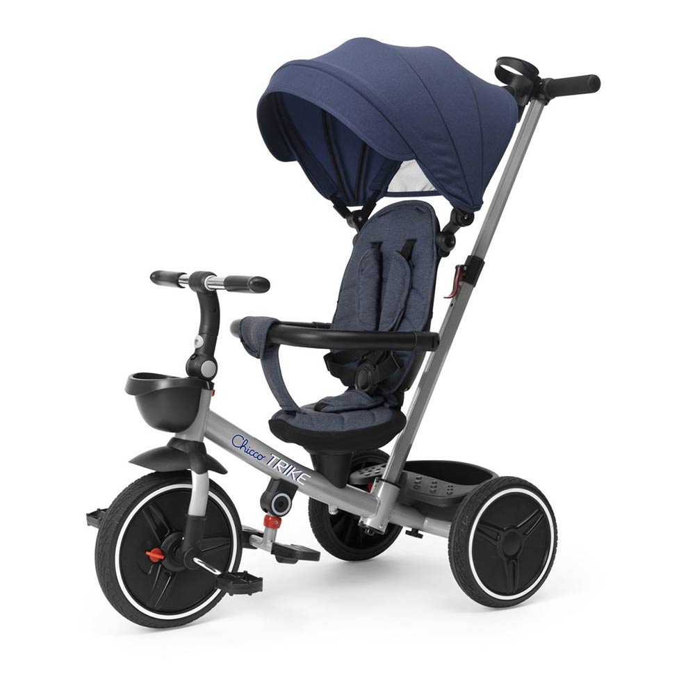 Chicco Îngrijire bebe Tricicleta Evolutiva Chicco 1213600-1 | 4 in 1, Cu Copertina si Maner, Albastra, 6 Luni+